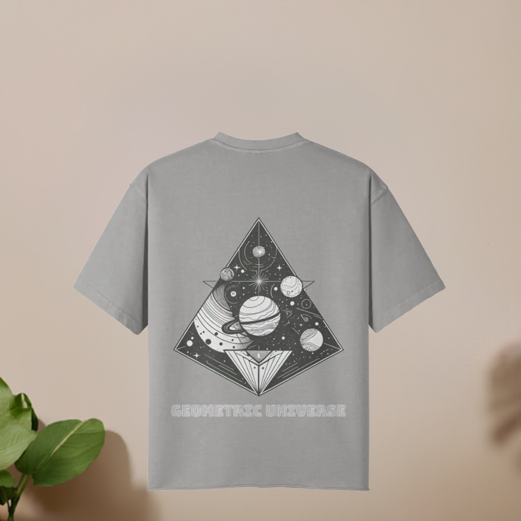 Vintage Oversized T-Shirt with geometric universe design - Galactic Drip