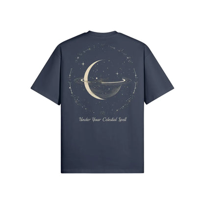 Heavyweight Oversized T-shirt 305gsm with celestial design PODpartner