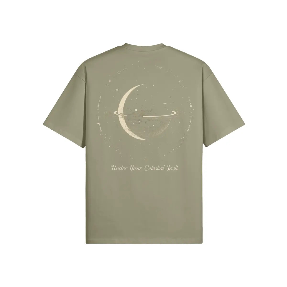 Heavyweight Oversized T-shirt 305gsm with celestial design PODpartner