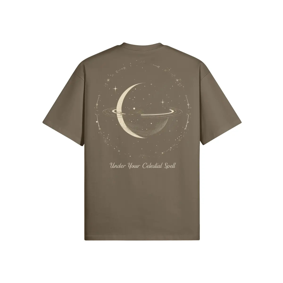 Heavyweight Oversized T-shirt 305gsm with celestial design PODpartner